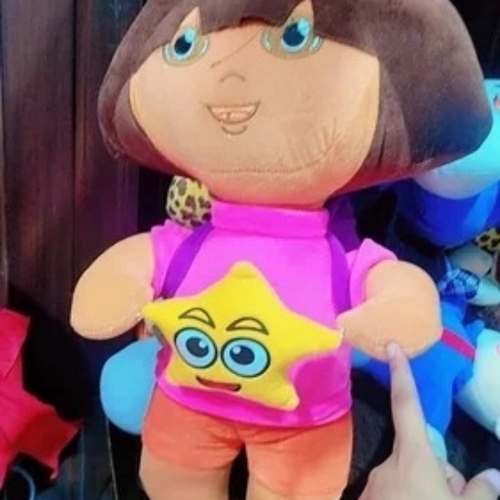 Fur Pink Dora Soft Toy For Home
