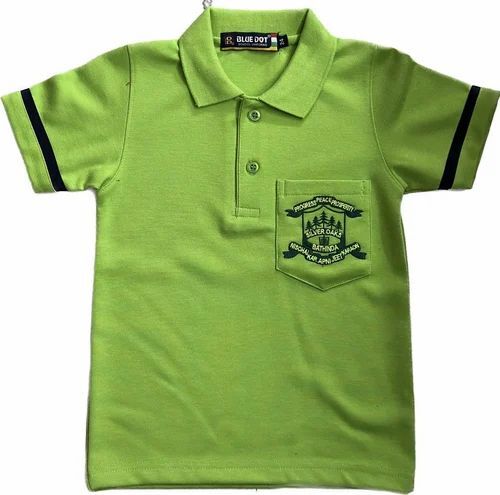 Green Color School T Shirts
