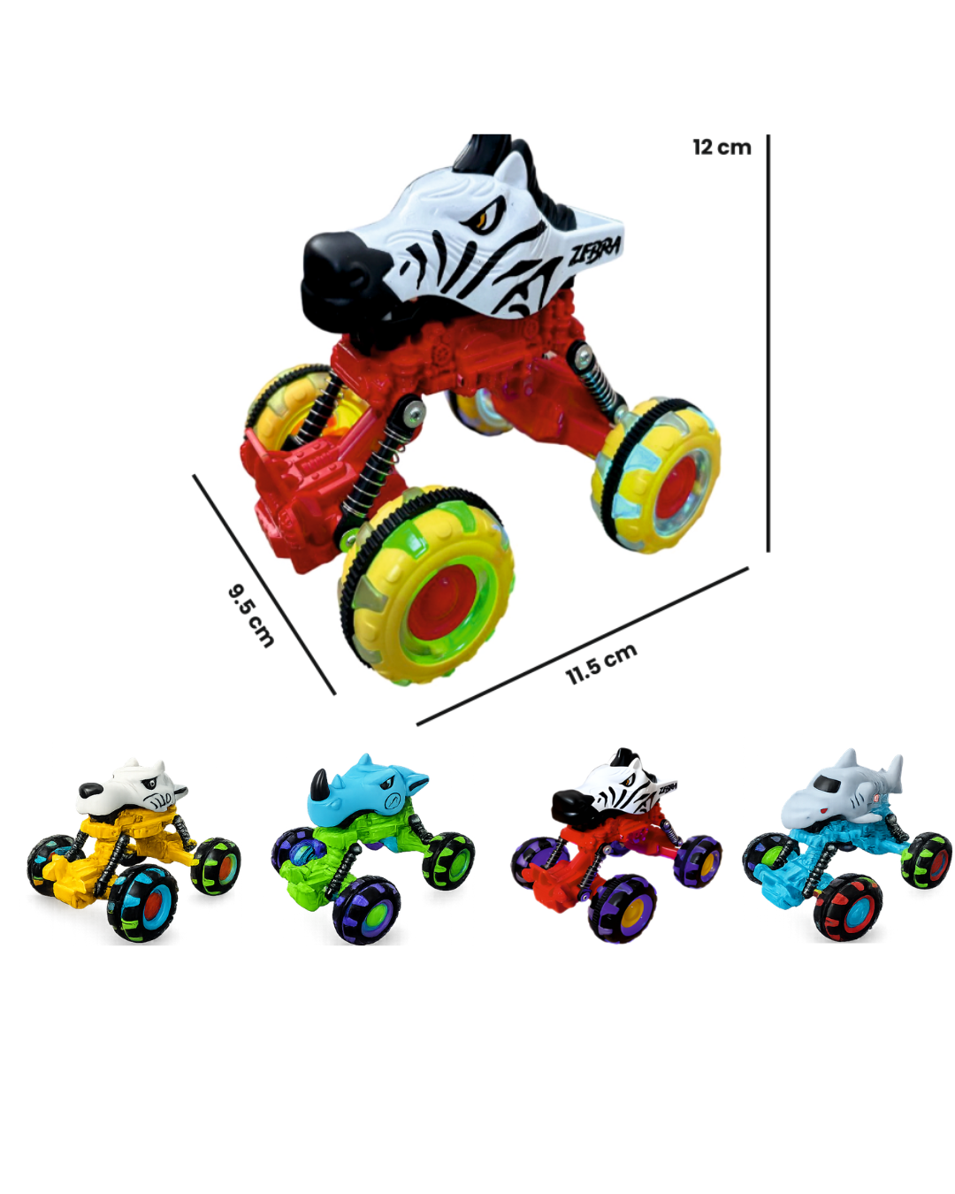 Kids Remote Control Die Cast Animal Lightning Wheel Car Toy - Age Group: 3+