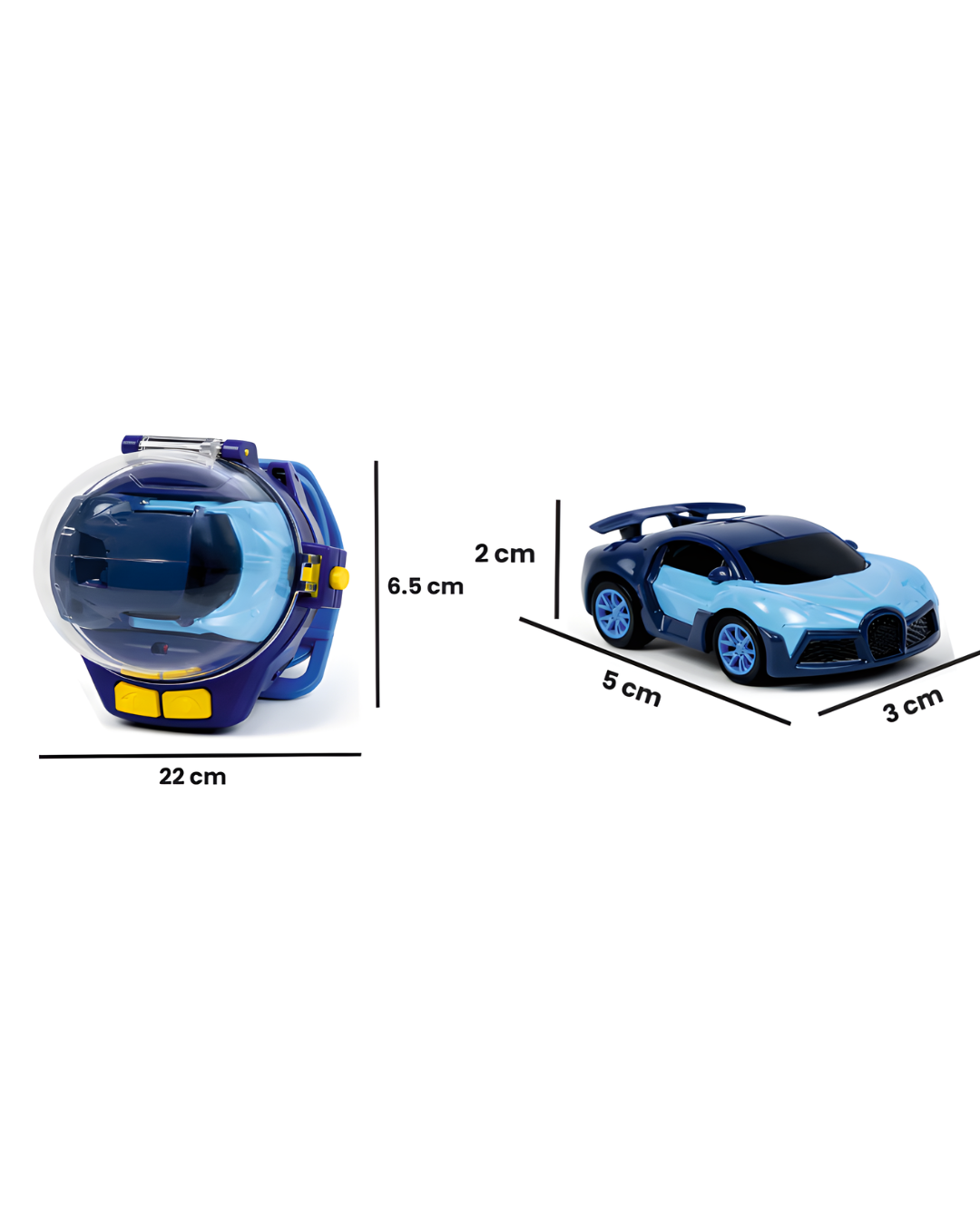 Kids Remote Control Die Cast Wrist Watch Car Toy - Color: Blue