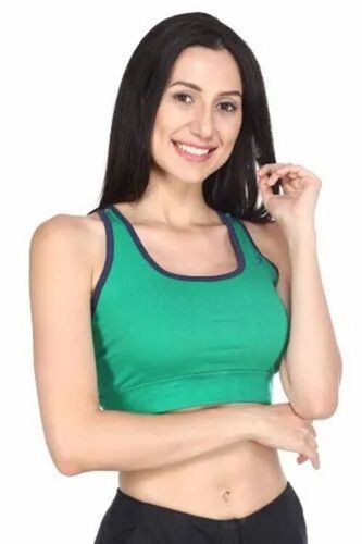 Ladies Plain Lycra Cotton Sports Bra