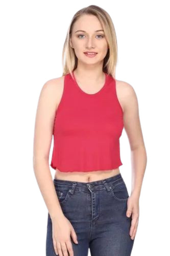 Red Color Women Crop Top