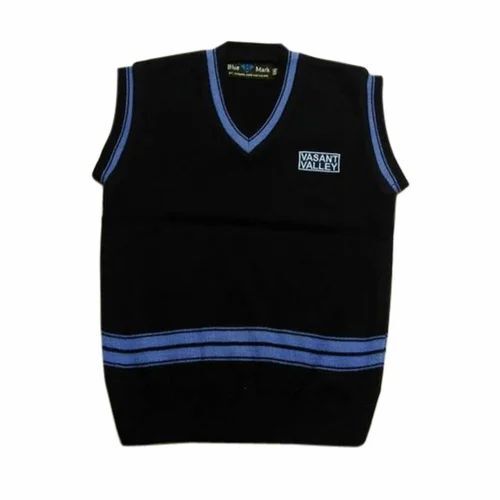Sleeveless V Neck School Sweater