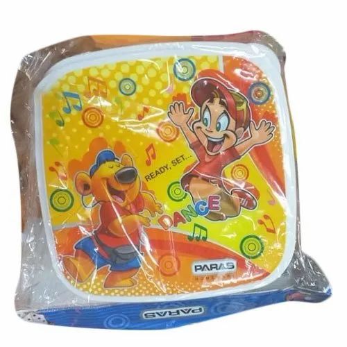 Square Plastic Lunch Box - Color: Multi-Colour