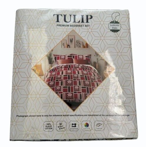Tulip Glace Cotton Double Bed Sheet Set
