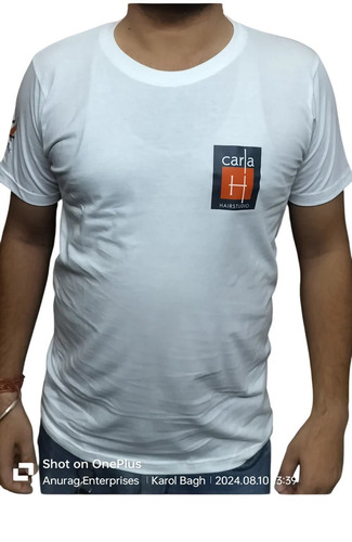 White Promotional Round Neck Cotton T Shirt