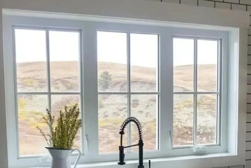 White Upvc Glass Hinged Window