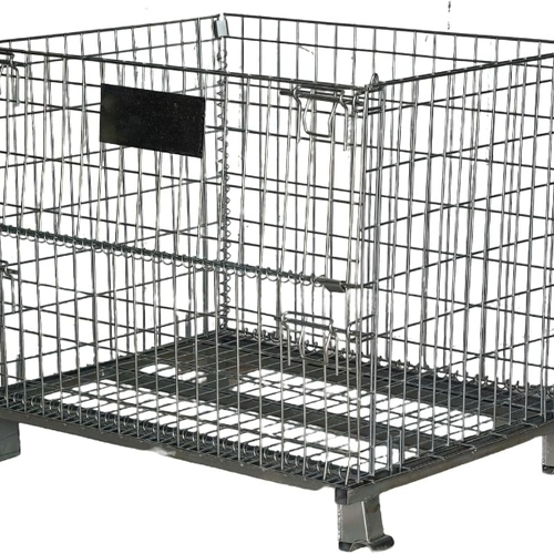 100kg Heavy Weight King Foldable Galvanized Collapsible Wire Mesh Container 