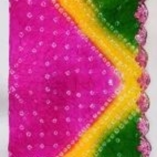 Art Silk Bandhani Dupatta - Silk Bandhani, Multicolor | Lightweight Fabric, Soft Texture, Elegant Patterns, Handcrafted Details