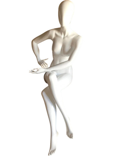 Female Sitting Mannequin - Fiberglass, L-XXL, Multiple Colors | Lightweight, Durable, Realistic Look, Easy to Install, With Wig