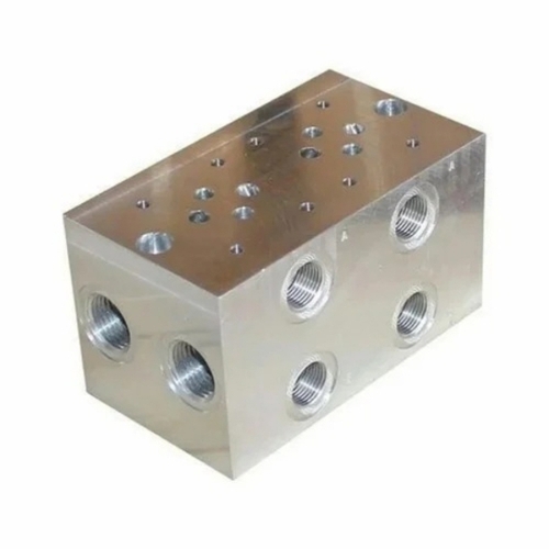 Grey Iron Hydraulic Manifold Block - Stainless Steel, Grey | Corrosion Resistant, Precision Engineered, High Pressure, Leak-proof