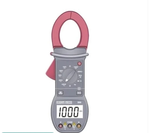 Kusam Meco 999 A+ Clamp Meter - Grey, Portable Design | AC/DC Measurement, True RMS, Auto Ranging, Overload Protection, Data Hold, High Accuracy