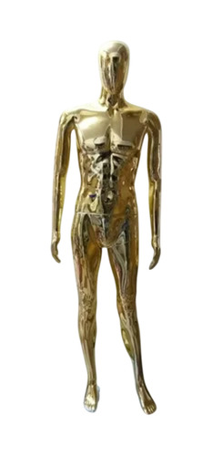 Male Chrome Mannequins - Chrome Material, Standing L/XL Size, Gold Silver Bronze | Lightweight, Durable, Realistic Look, Non Foldable