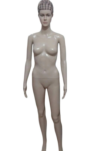 Plastic Female Mannequin - Glossy Plastic, S/M, Skin and White | Lightweight, Durable, Realistic Look, Without Wig