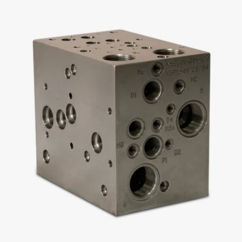 Polished Hot Runner Manifold Block - Stainless Steel, Grey | Corrosion Resistant, High Pressure, Leak-Proof, Compact Design