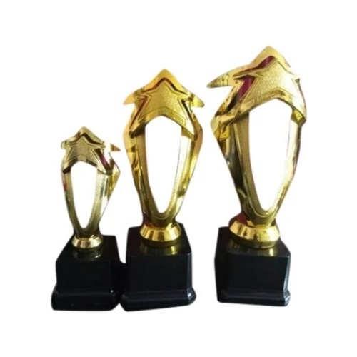 Sport Award Trophy - Wooden Base, Black, Polished Finish | Shiny, Durable, Lightweight, Custom Engraving, Sturdy