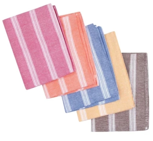 Terry Bath Towels For Hotels - Pure Cotton, Various Colors, Rectangle, Stripe | Soft Texture, High Absorbency, Quick Drying, Durable Fabric