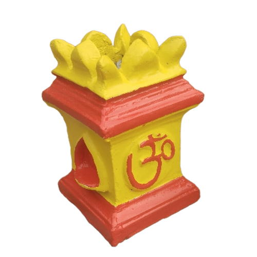 Tulsi Pot - Product Specifications, Red and Yellow Painted | Textured Surface, Traditional Shape, Indoor/Outdoor Use
