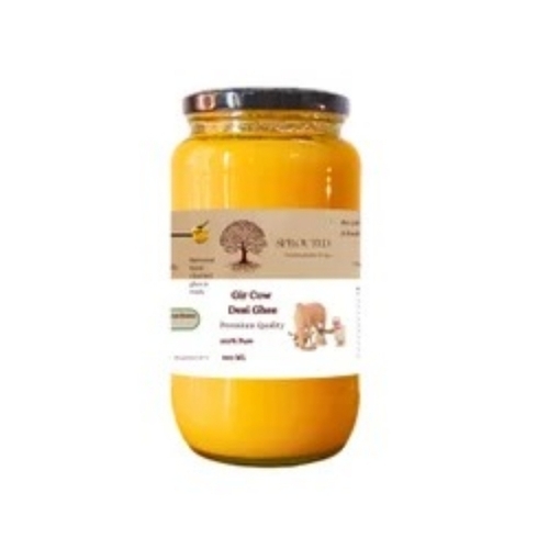500ml Sprouted Gir Cow Desi Ghee - Natural Golden Color Yellow | Essential Fatty Acids Preservative Free For Cooking and Frying