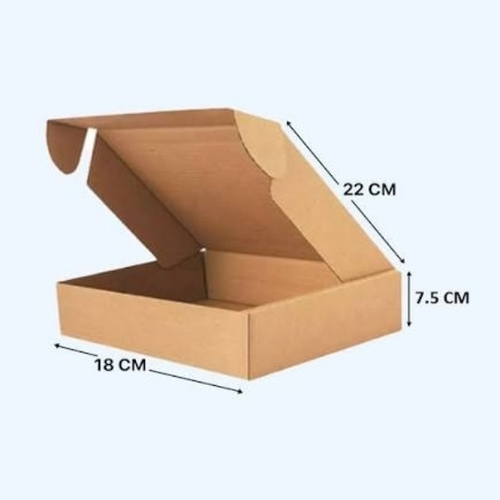 Flat Corrugated Box - Paper, Square, Brown | Lightweight, Durable, Shock Resistant, Stackable, Recyclable, Customizable Size