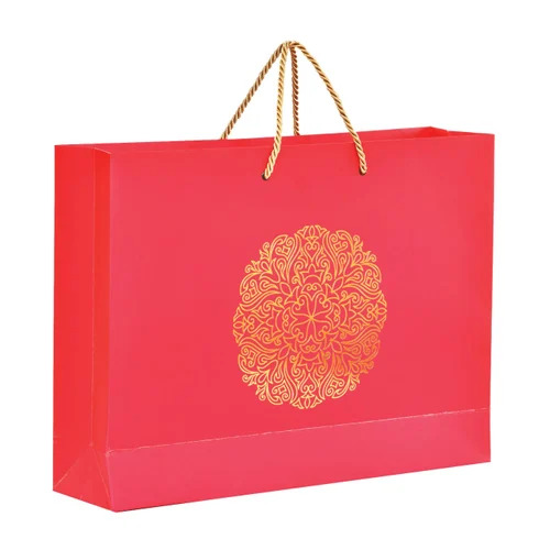 Red Printed Paper Shopping Bag