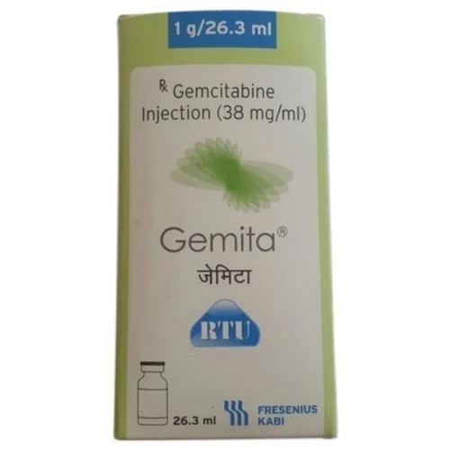 Gemita 1gm Injection - Gemcitabine 38mg 1g/200mg/1.4g Dose Tan Liquid | High Fermentation Activity Vitamin Ingredients