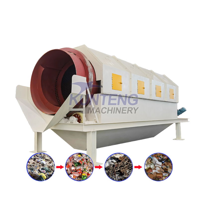 High Efficiency Household Solid Waste Drum Screening Machine - Capacity: 70 T/Hr