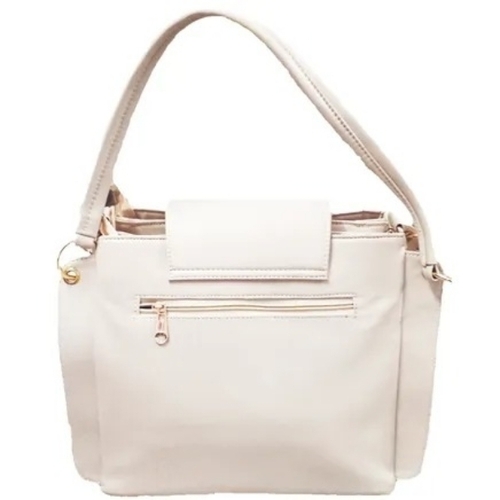 Ladies Pu Leather Shoulder Handbag - Color: White