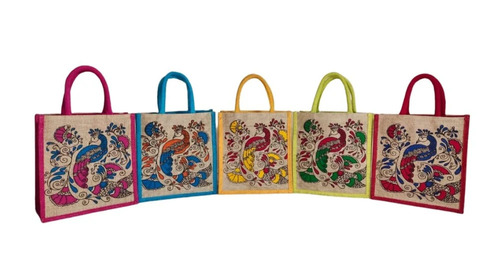 Multicolor Jute Lunch Bag