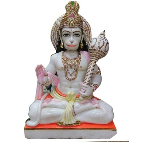 White Marble Hanuman Statue 