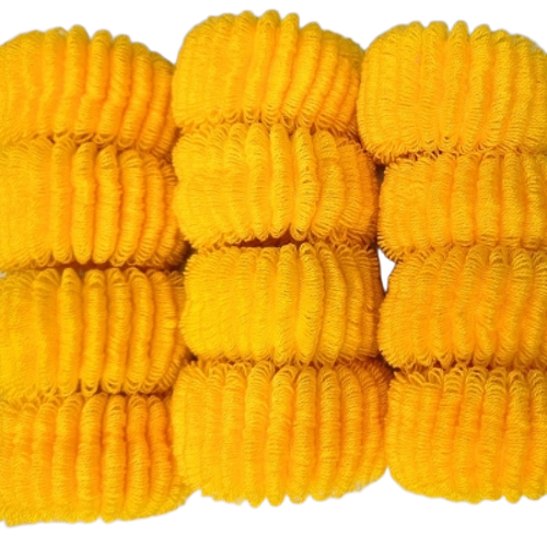 12 Pc Yellow Rubber Hair Bands For Baby Girls And Women - Durable Elastic, Acrylic Design