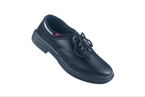 Boys School Shoes - Rexine Upper, Size 8, Black, Lace Up | Lightweight, Comfortable, Durable