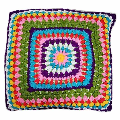Colored Crochet Pillow Covers