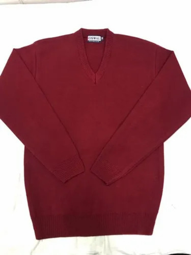 Full Sleeves Maroon School Sweater - V Neck, Regular Fit, Lightweight Cotton Blend | Breathable, Anti UV, Quick Dry, Comfortable Fit