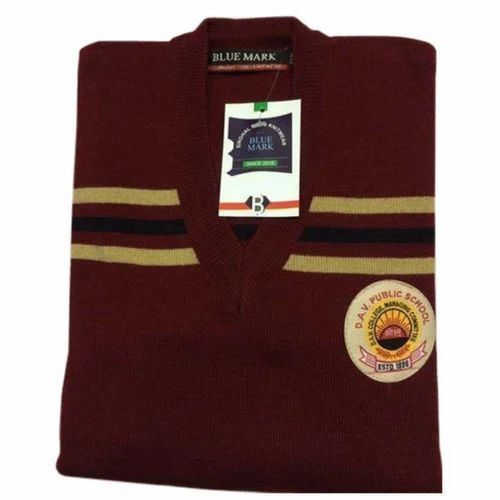 Full Sleeves V Neck Woolen School Sweater