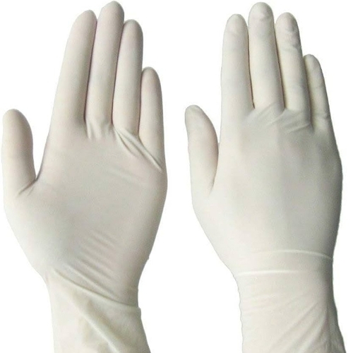 Hand Gloves - Latex, 8.5 Inches, Multicolor | Powder-Free, Knit Wrist, Quick Dry, Disposable Medical