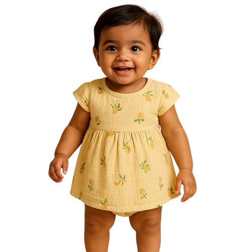 Kids Light Yellow Cotton Frock