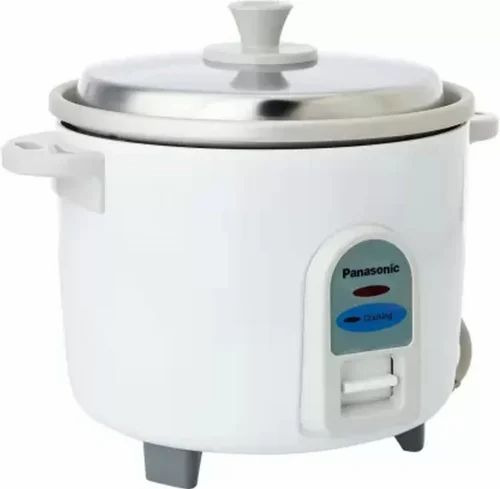 Rice Cooker - Aluminium 1 Litre White Electric Round Paint Coated