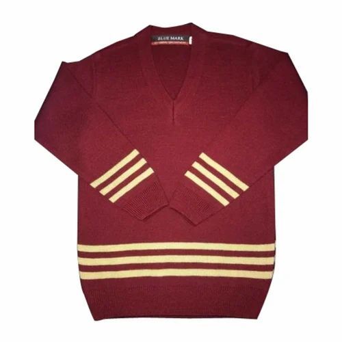 Winter Woolen Maroon School Pullover Sweater