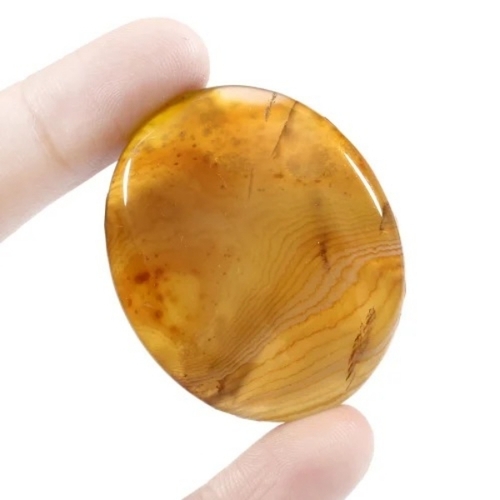 Yellow Aqeeq Gemstone - Oval Shape Yellow Color | Grade A Custom Size
