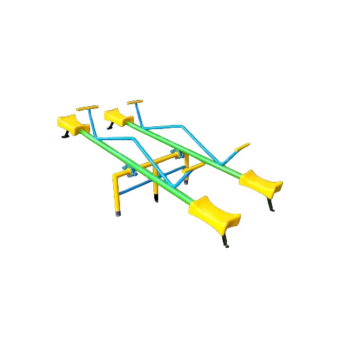4 Seater Kids Playground Seesaw - MS Material, Multicolor | Designer, Durable, Outdoor Manual Play Equipment