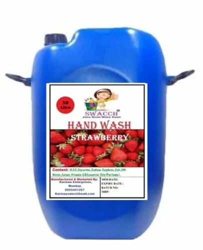 50 L Swacch Strawberry Hand Wash - Red, Liquid, 24 Months Shelf Life | Stronger Formula, Kills 99.99% Germs, Fruity Fragrance