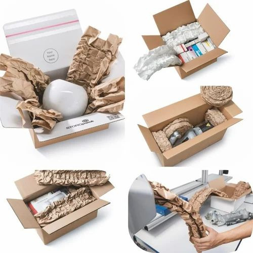 Crumpled Paper Machine For Protective Packaging