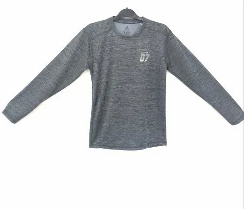 Grey Polyester Mens T Shirt