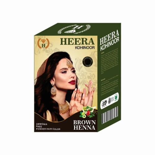 Heera Kohinoor Brown Henna Hair Color - 100 gm Powder, Ammonia Free | 100% Natural Herbal, Long Lasting Color