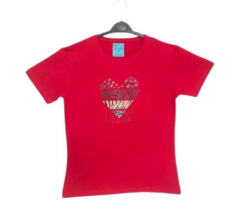 Red Printed Women T Shirts