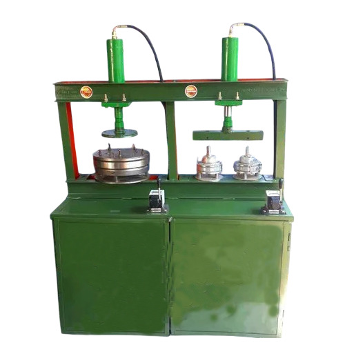 Single Phase Triple Die Paper Plate Making Machine - Mild Steel, Green, 240v | Semi-automatic, Human Machine Interface, 50000 Plates/day