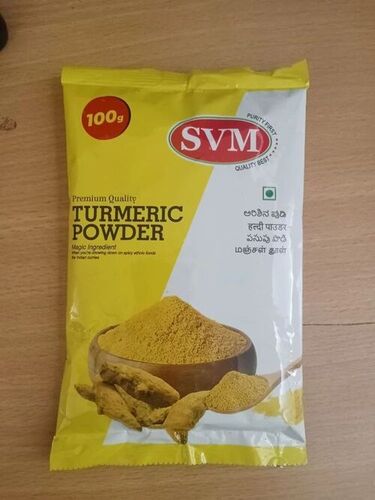 100g Svm Turmeric Powder - Yellow A Grade | 99% Purity Natural FSSAI Certified Packet Packaging