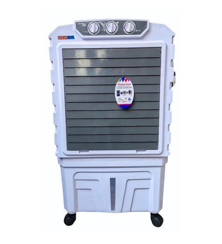 120L Plastic Air Cooler - 120L Tank, 20 Inch Blower, White Grey Plastic, Copper Motor | Dust Filter, Ice Chamber, Auto Swing, Castor Wheels
