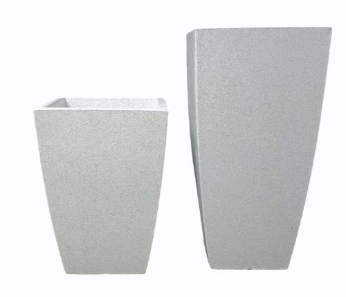 12x12x24inch FRP Flower Pot - FRP 12x12x24inch White Square Wall Mounted Garden Use Matt Finish